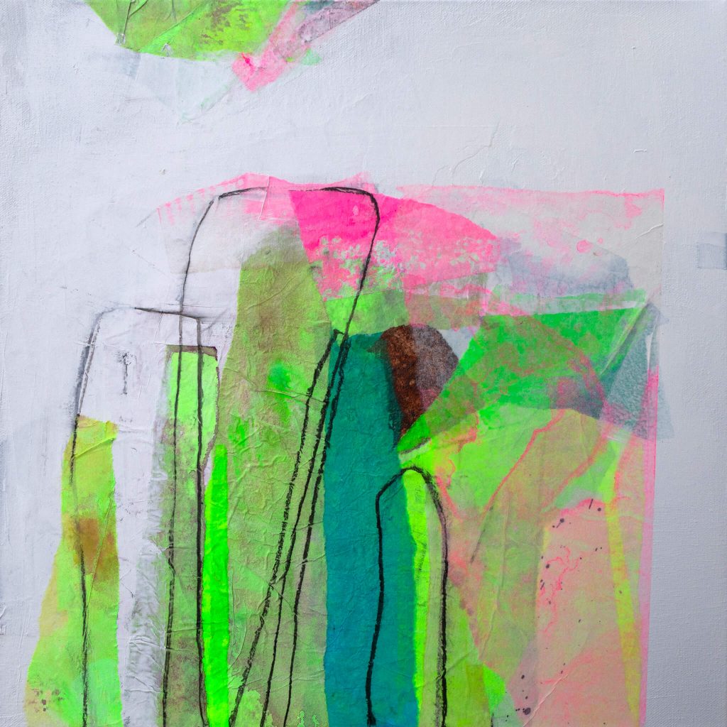 Abstraktes Werm-Ecken und Kanten No. 4-Collage aus Chinapapier