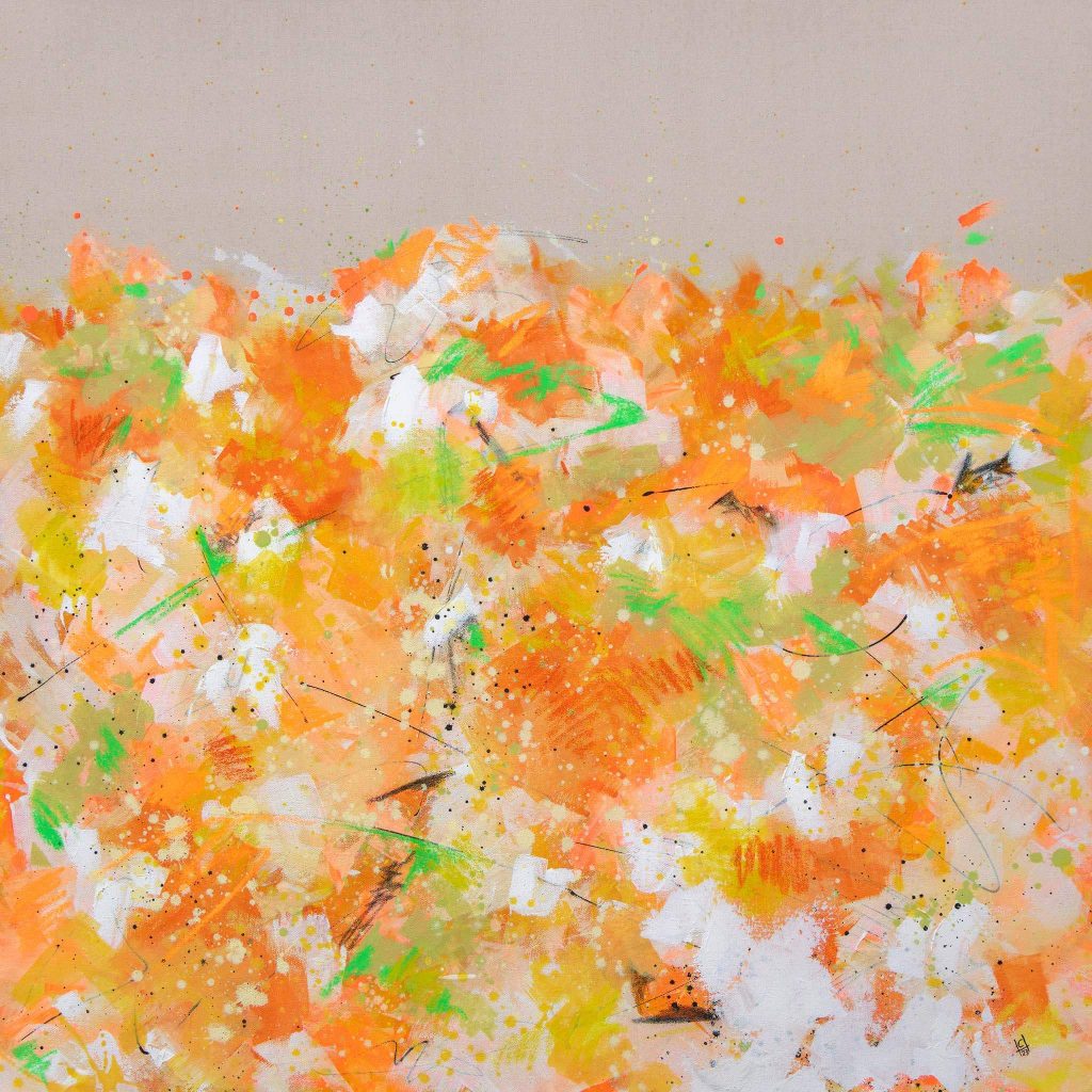 Abstraktes Gemälde-Endless Summer-farbenfro in orange und gelb
