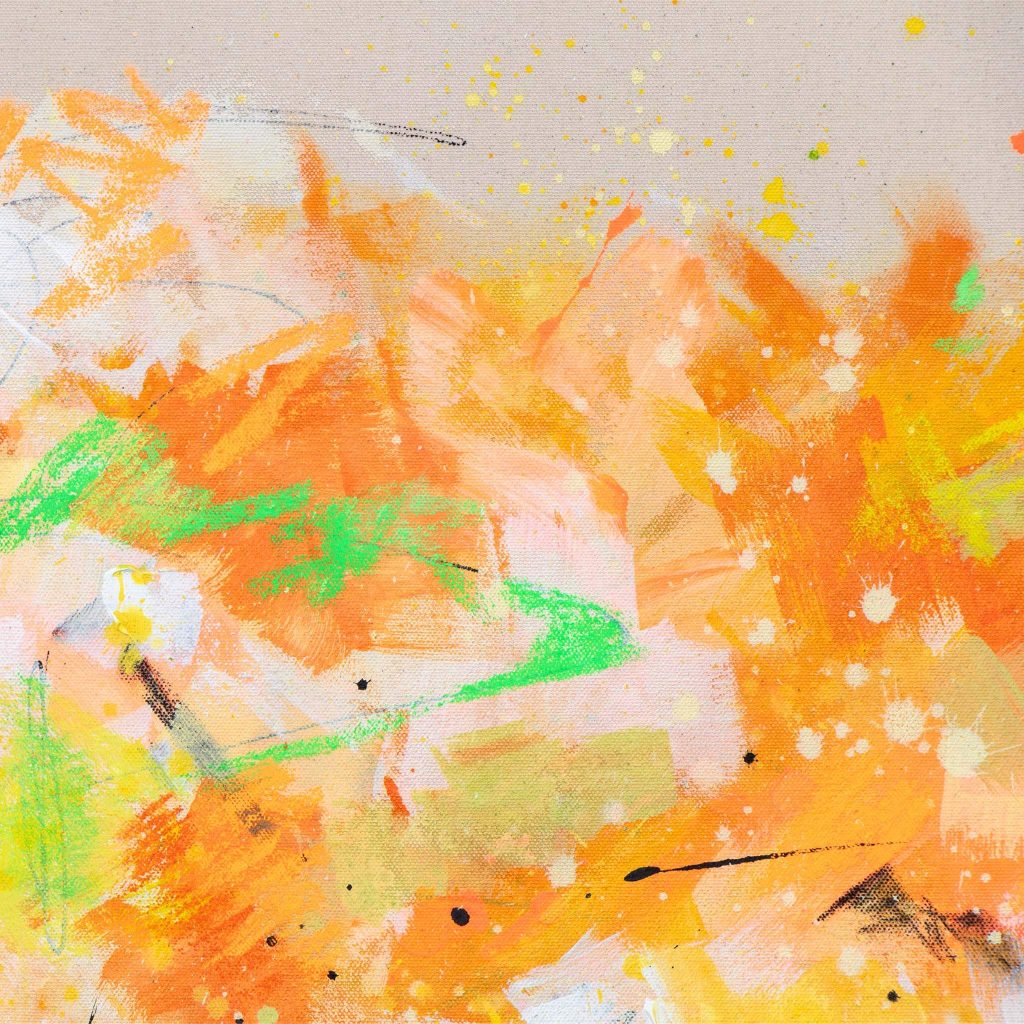 Detail-Abstraktes Gemälde-Endless Summer-farbenfro in orange und gelb