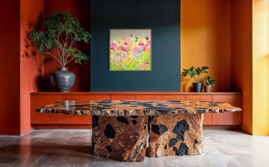 Südländische Wohnanmutung-gelb und orangene Wandfarben